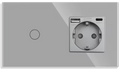 Combinatie | 1x Wandcontactdoos | 1x Touchschakelaar | USB