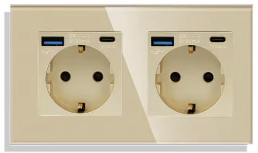 Wandcontactdoos | USB A & USB C | Duo