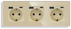 Wandcontactdoos | USB A & USB C | Triple