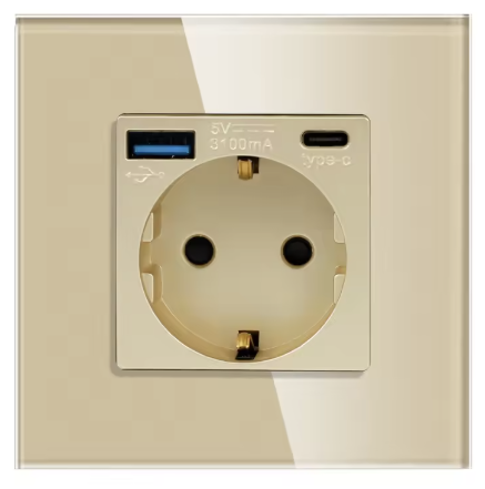 Wandcontactdoos | USB A & USB C | Enkel